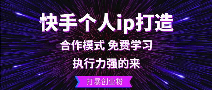 快手个人ip打造：执行力强的来 打暴创业粉-鼎誉项目网