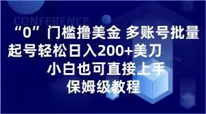 0门槛撸美金，多账号批量起号轻松日入200+美刀，小白也可直接上手，保姆级教程【揭秘】-鼎誉项目网