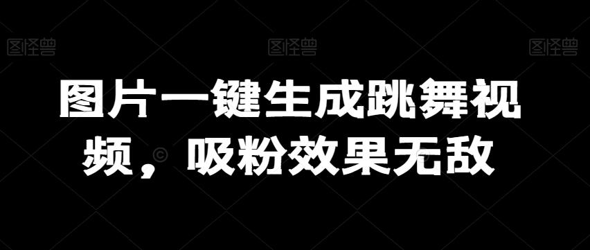 图片一键生成跳舞视频，吸粉效果无敌-鼎誉项目网