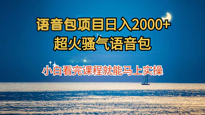 语音包项目 日入2000+ 超火骚气语音包小白看完课程就能马上实操-鼎誉项目网