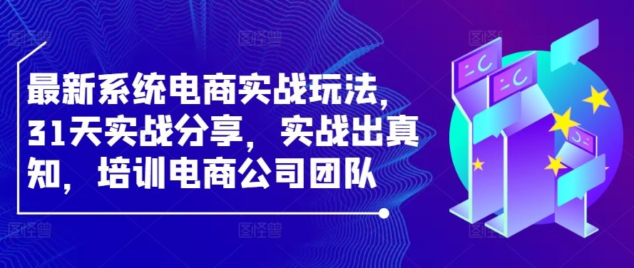 最新系统电商实战玩法，31天实战分享，实战出真知，培训电商公司团队-鼎誉项目网