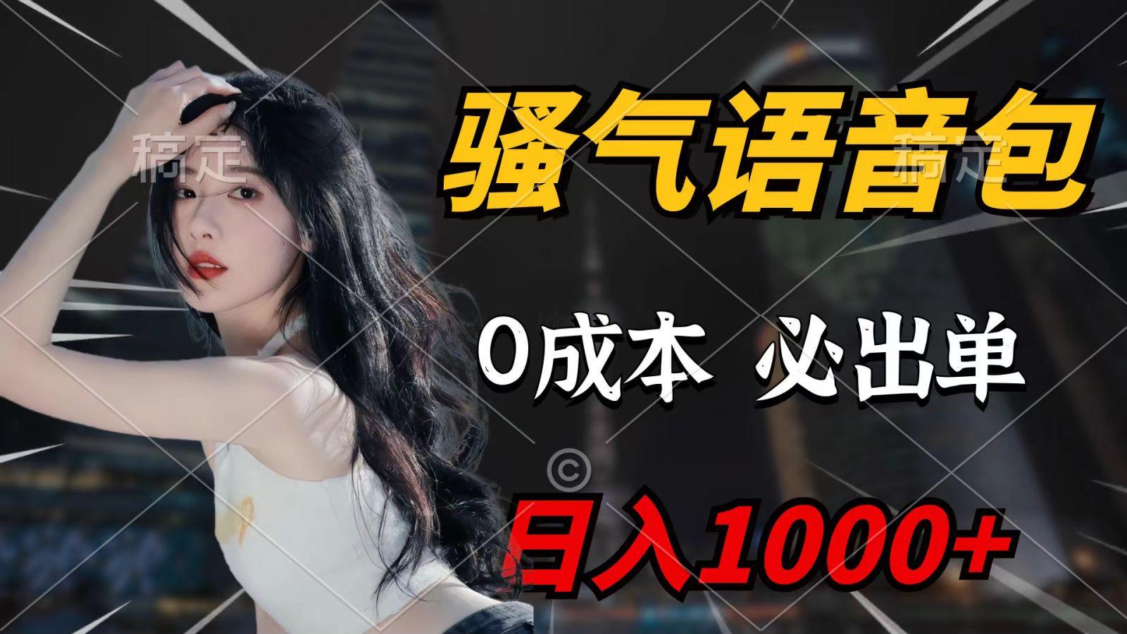 (9701期)骚气语音包，0成本一天1000+，闭着眼也能出单，详细教程！-鼎誉项目网