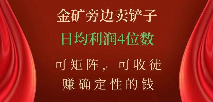 金矿旁边卖铲子，赚确定性的钱，可矩阵，可收徒，日均利润4位数【揭秘】-鼎誉项目网