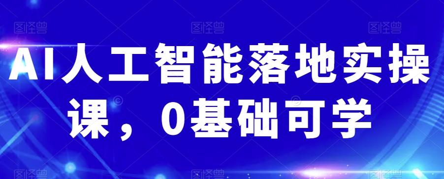 AI人工智能落地实操课，0基础可学-鼎誉项目网
