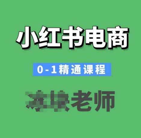 小红书电商0-1精通课程，小红书开店必学课程-鼎誉项目网