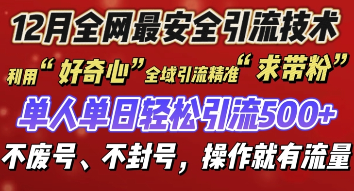 12 月份全网最安全引流创业粉技术来袭，不封号不废号，有操作就有流量【揭秘】-鼎誉项目网