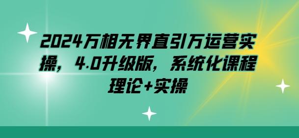 2024万相无界直引万运营实操，4.0升级版，系统化课程 理论+实操-鼎誉项目网