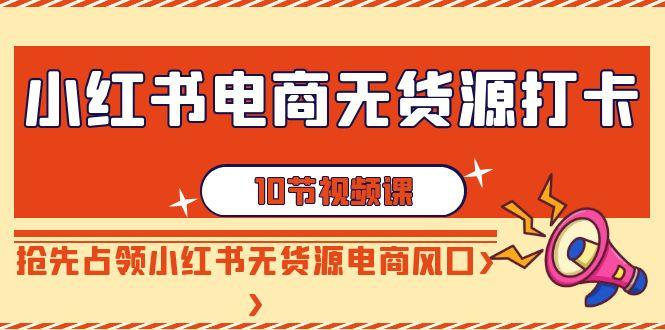 小红书电商无货源打卡，抢先占领小红书无货源电商风口(10节课)-鼎誉项目网