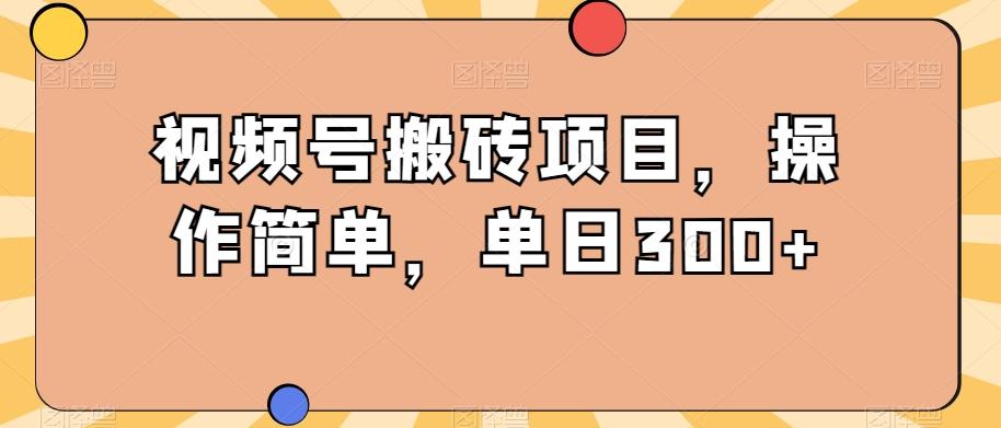 视频号搬砖项目，操作简单，单日300+-鼎誉项目网