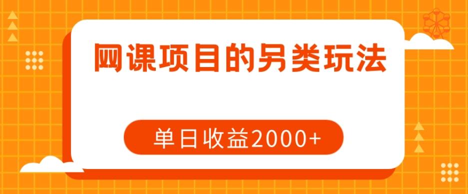 网课项目的另类玩法，单日收益2000+【揭秘】-鼎誉项目网