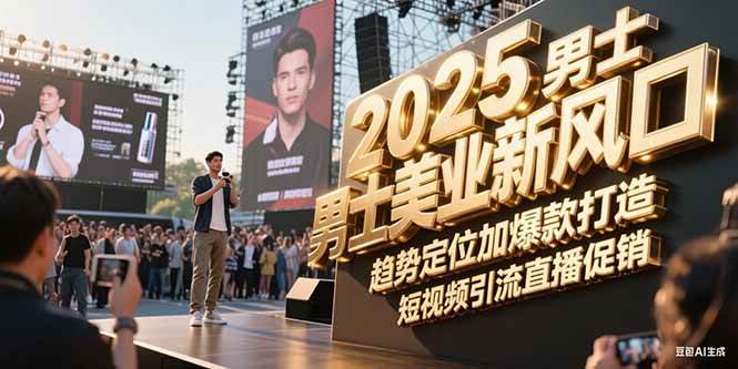 2025男士美业新风口,趋势定位加爆款打造,短视频引流直播促销-鼎誉项目网