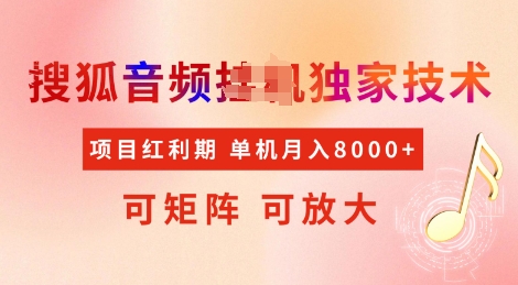 全网首发搜狐音频挂JI独家技术，项目红利期，可矩阵可放大，稳定月入8k【揭秘】-鼎誉项目网