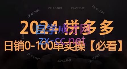 恒哥·2024拼多多日销0-100单实操-鼎誉项目网