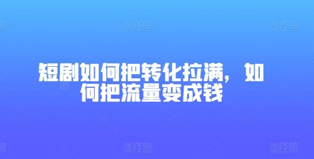 短剧如何把转化拉满，如何把流量变成钱-鼎誉项目网