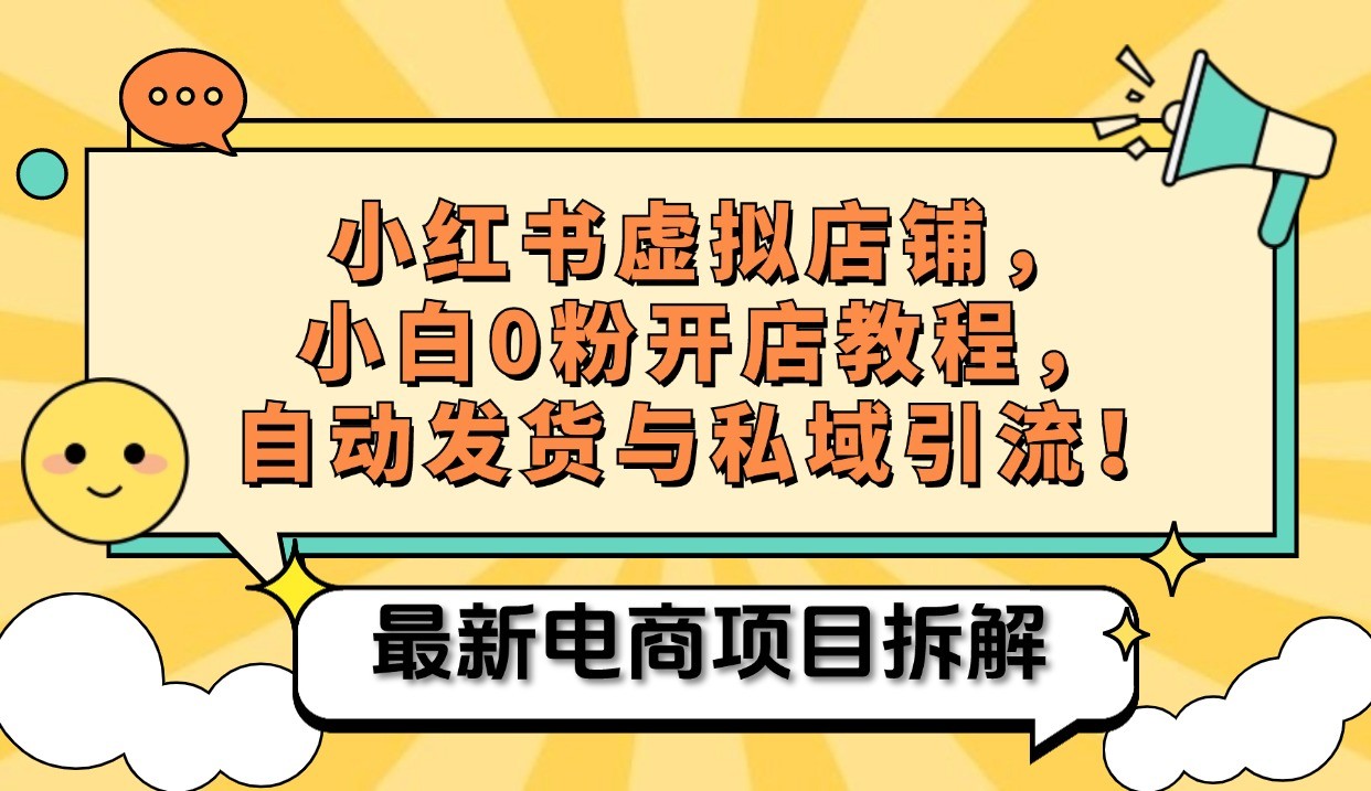 小红书电商，小白虚拟类目店铺教程，被动收益+私域引流-鼎誉项目网
