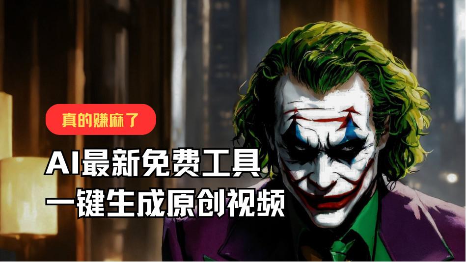 最新免费AI工具,一键生成原创视频,佛系搬运,轻松月入10000+!-鼎誉项目网