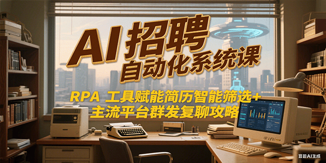 AI招聘自动化系统课,RPA工具赋能简历智能筛选+主流平台群发复聊全攻略-鼎誉项目网