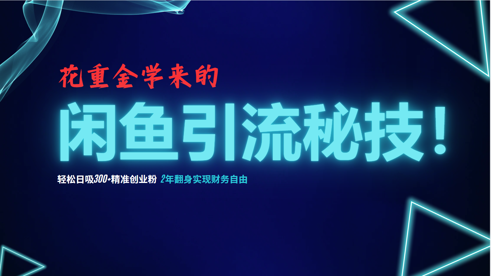 花重金学来的闲鱼引流秘技！轻松日吸300+精准创业粉，每天躺赚5000+，2...-鼎誉项目网