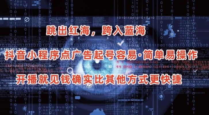抖音小程序点广告项目，起号容易，简单易操作，开播就见有收益【揭秘】-鼎誉项目网