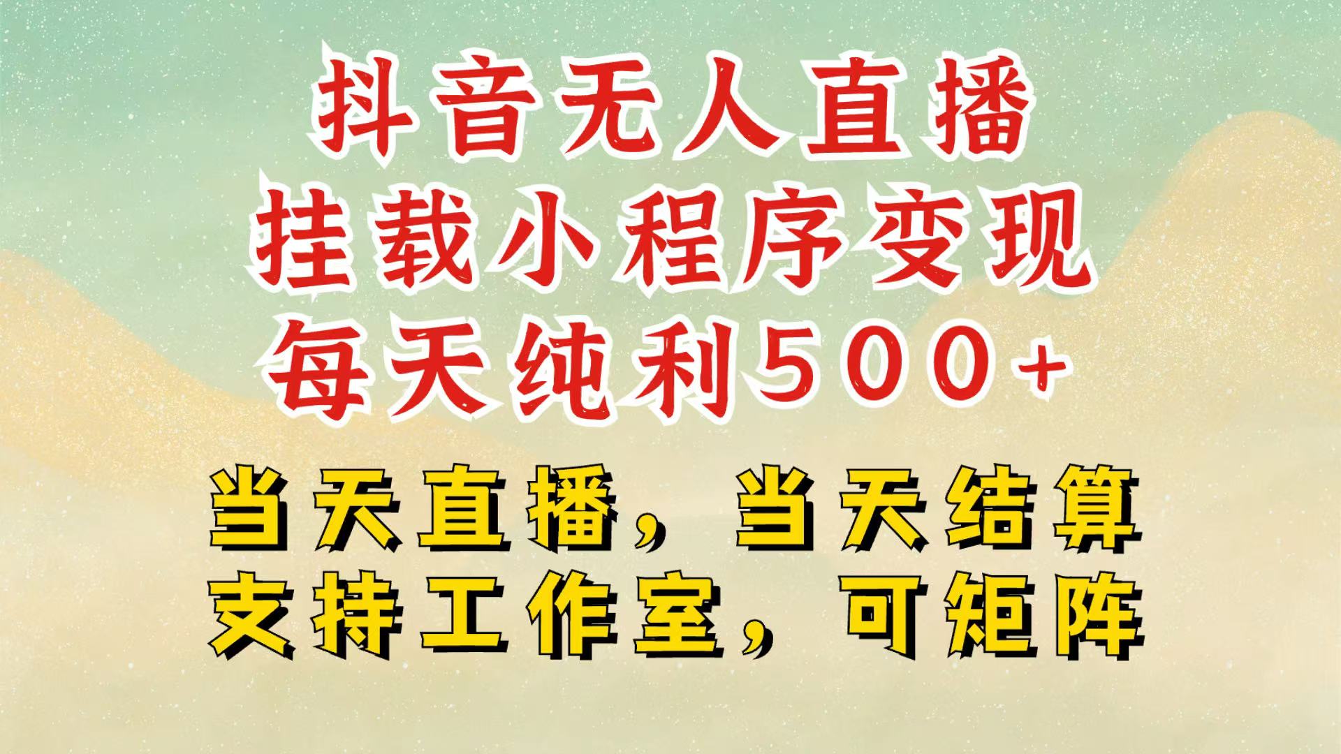 抖音无人挂机项目，轻松日入500+,挂载小程序玩法，不违规不封号，有号的一定挂起来-鼎誉项目网