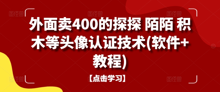 外面卖400的探探 陌陌 积木等头像认证技术(软件+教程)-鼎誉项目网