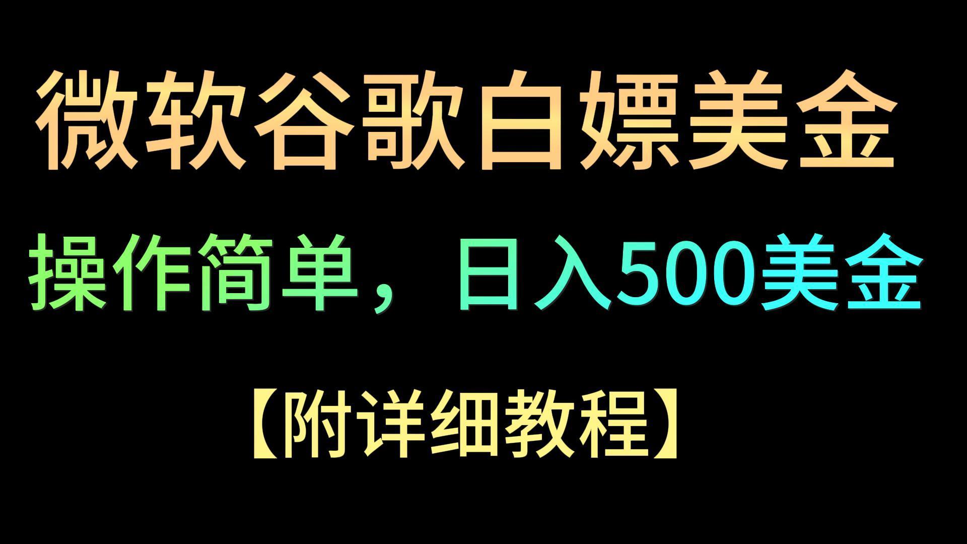 微软谷歌项目3.0，轻松日赚500+美金，操作简单，小白也可轻松入手！-鼎誉项目网