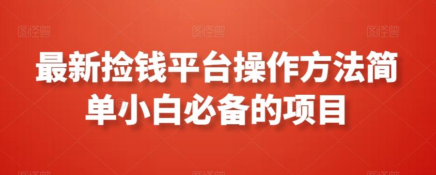 最新捡钱平台操作方法简单小白必备的项目-鼎誉项目网