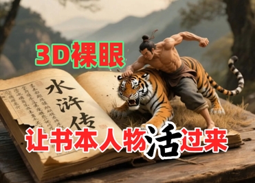 书本人物裸眼3D视频，新的玩法，流量超猛，保姆级教程-鼎誉项目网