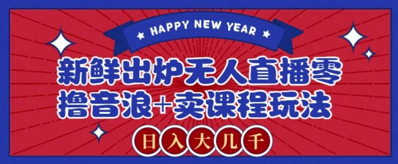 2024最新无人直播零撸音浪+卖课程玩法,日入大几千不是梦【揭秘】-鼎誉项目网