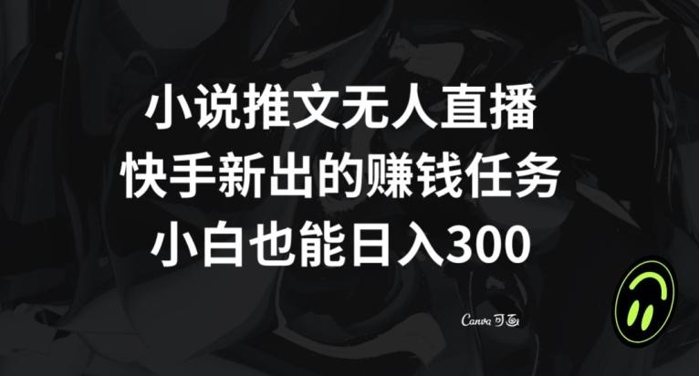 小说推文无人直播，快手新出的赚钱任务，小白也能日入300+【揭秘】-鼎誉项目网