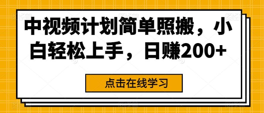 中视频计划简单照搬，小白轻松上手，日赚200+-鼎誉项目网
