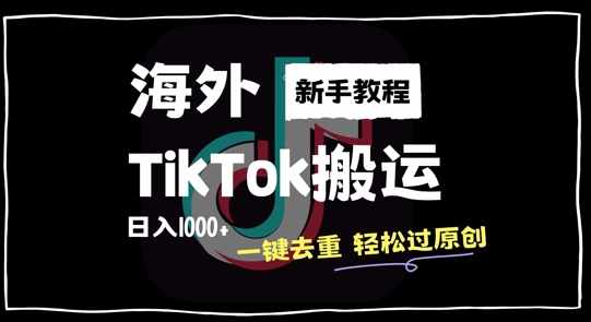 2024最新海外TikTok搬运玩法，一键去重轻松过原创，新手无经验也能日入1k【揭秘】-鼎誉项目网