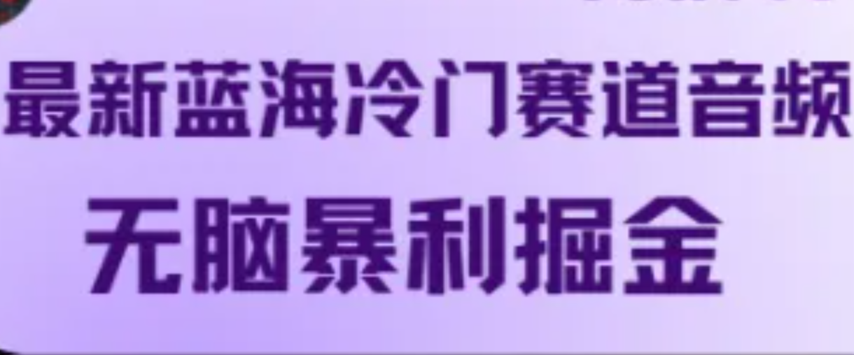 最新蓝海冷门赛道音频，无脑暴利掘金-鼎誉项目网