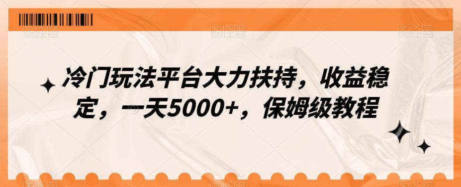 冷门玩法平台大力扶持，收益稳定，一天5000+，保姆级教程（附抖音7天起号法）-鼎誉项目网