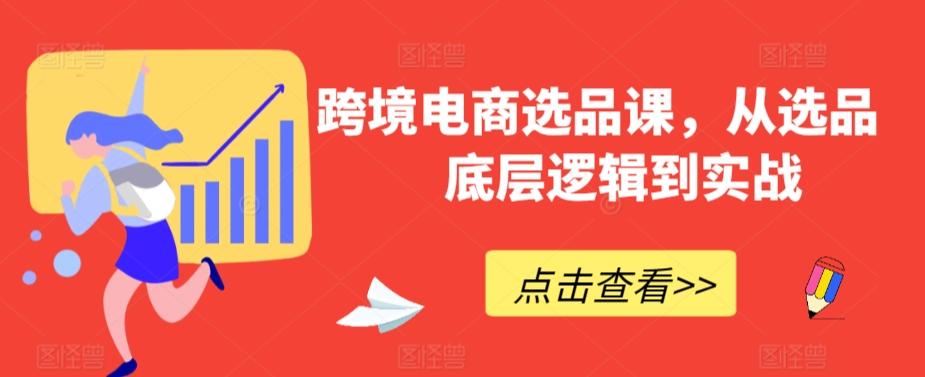跨境电商选品课，从选品到底层逻辑到实战-鼎誉项目网