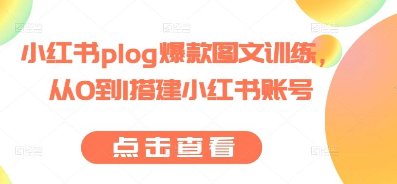 小红书plog爆款图文训练，从0到1搭建小红书账号-鼎誉项目网