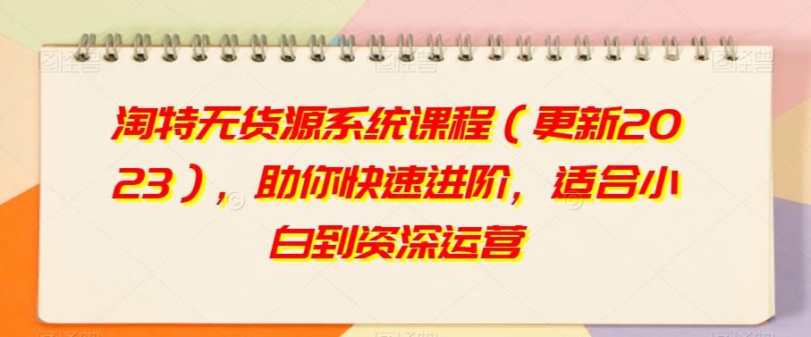 淘特无货源系统课程（更新2023），助你快速进阶，适合小白到资深运营-鼎誉项目网