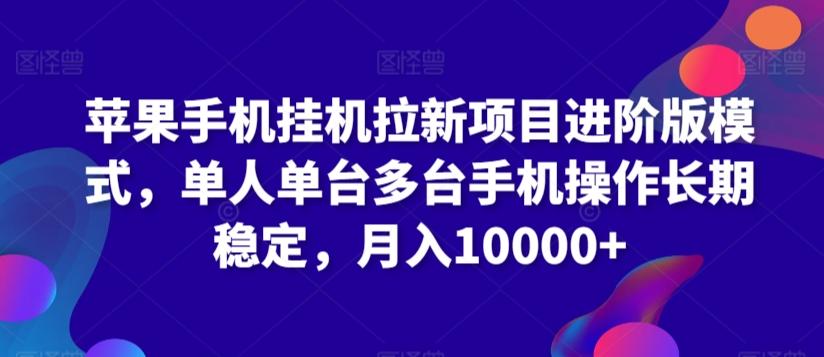 苹果手机挂机拉新项目进阶版模式，单人单台多台手机操作长期稳定，月入10000+【揭秘】-鼎誉项目网