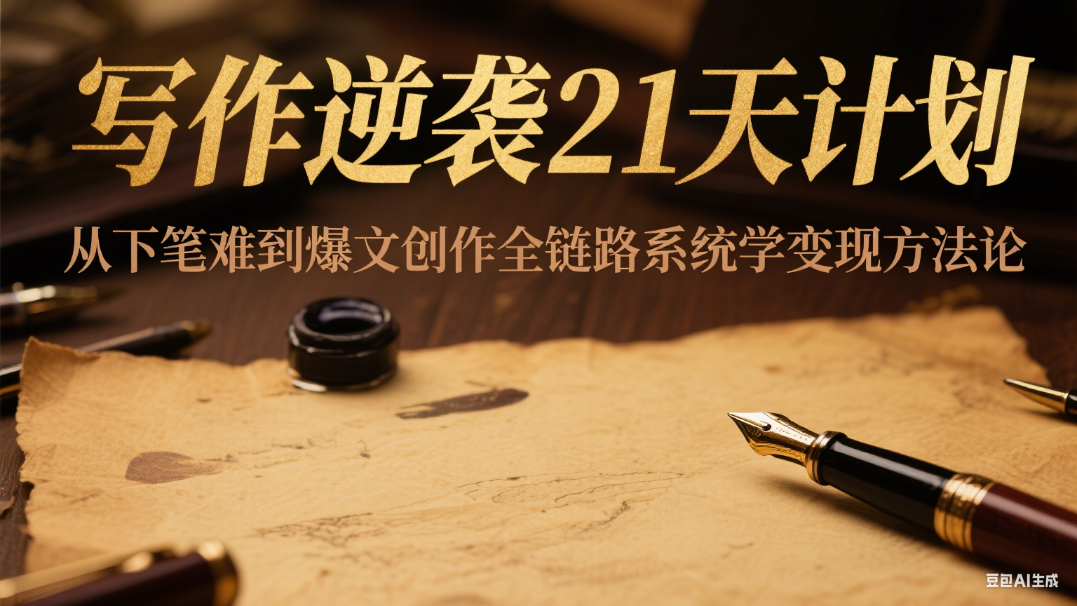 写作逆袭21天计划:从下笔难到爆文创作全链路系统学变现方法论-鼎誉项目网