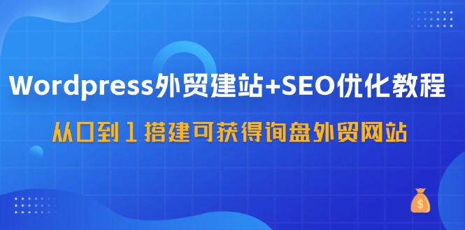 WordPress外贸建站+SEO优化教程，从0到1搭建可获得询盘外贸网站(57节课)-鼎誉项目网