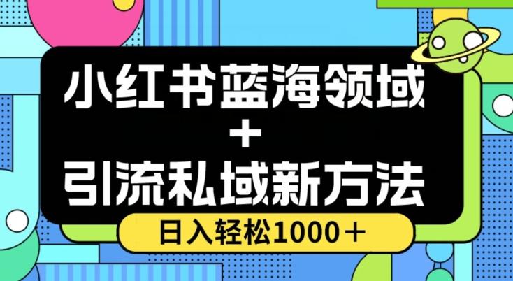 小红书蓝海虚拟＋引流私域新方法，100%不限流，日入轻松1000＋，小白无脑操作【揭秘】-鼎誉项目网
