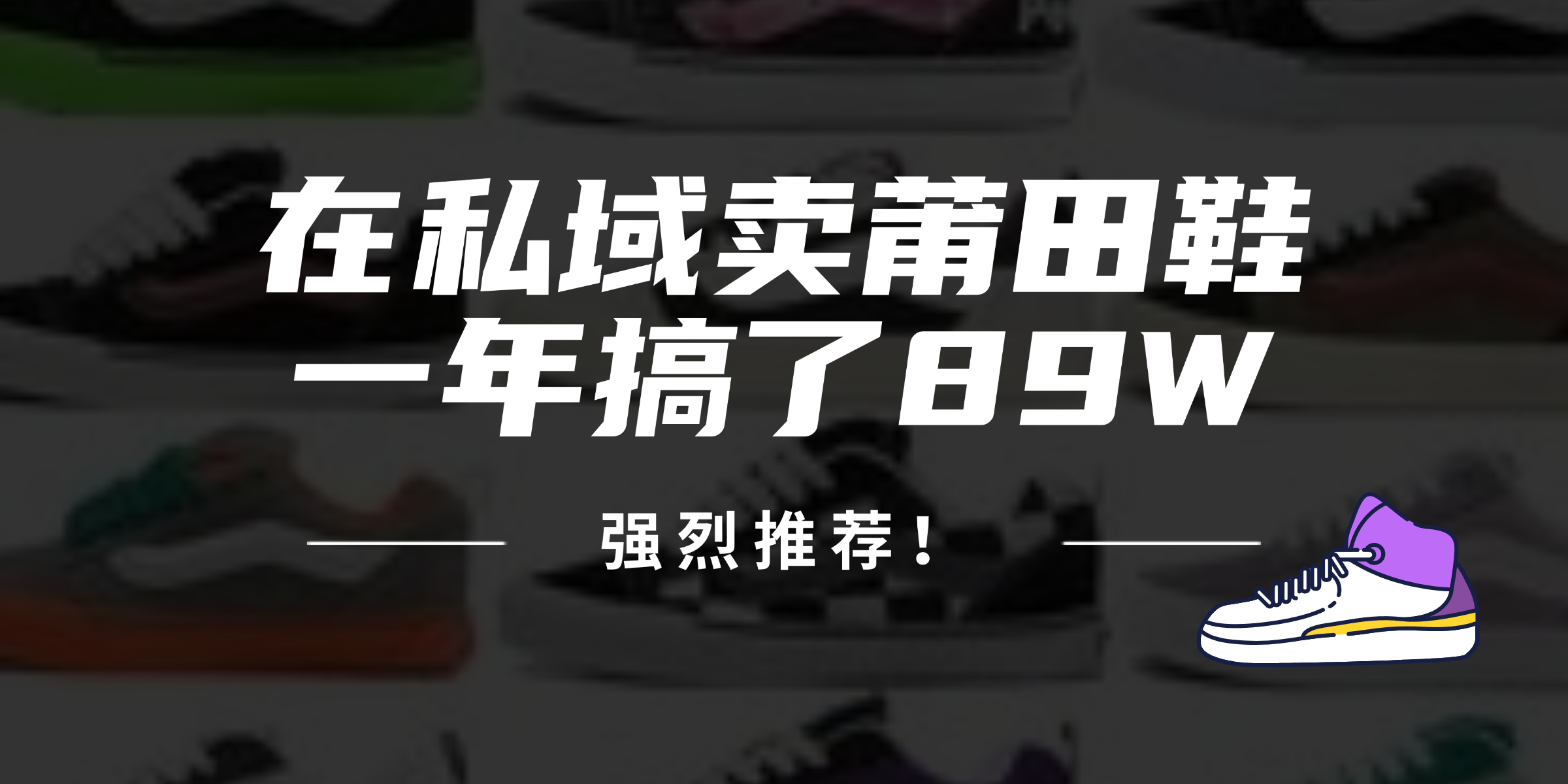 24年在私域卖莆田鞋，一年搞了89W，强烈推荐！-鼎誉项目网
