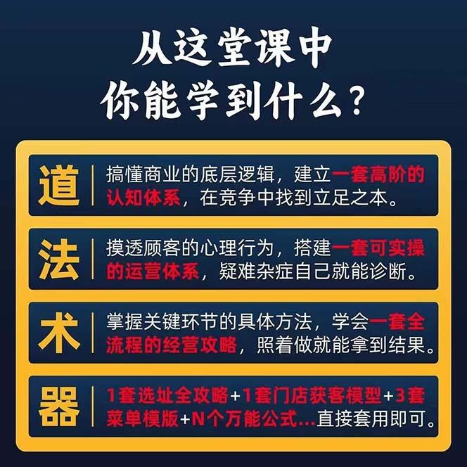 图片[1]-餐饮店盈利实操方法：教你怎样开一家持续能赚钱的餐厅(25节-鼎誉项目网