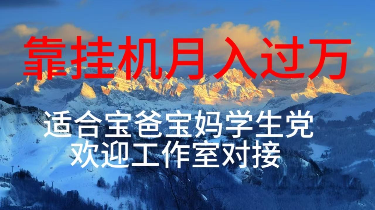 每天躺着日入几百挂机项目，适合宝爸宝妈学生党工作室对接-鼎誉项目网