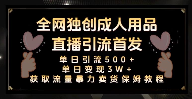 全网独创真人主播+无人直播单日引流500+，橙人用品暴力卖货单日变现3W+保姆似教学2.0【揭秘】-鼎誉项目网