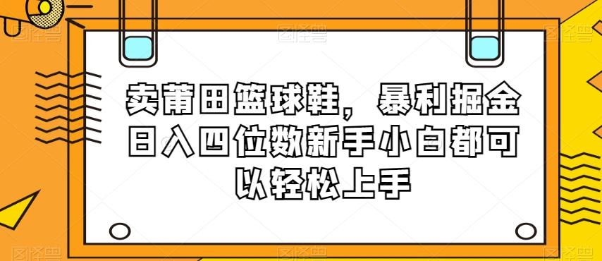 卖莆田篮球鞋，暴利掘金日入四位数新手小白都可以轻松上手【揭秘】-鼎誉项目网