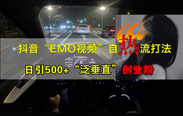 抖音EMO视频自热打法，日引500+“泛垂直”创业粉-鼎誉项目网