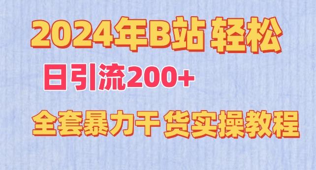 2024年B站轻松日引流200+的全套暴力干货实操教程【揭秘】-鼎誉项目网