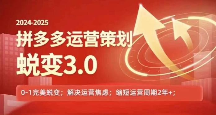 2024-2025拼多多运营策略蜕变3.0，0~1完美蜕变，解决信息焦虑-鼎誉项目网