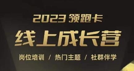 2023领跑卡线上成长营，淘宝运营各岗位培训，直通车、万相台、引力魔方、引流等，帮助突破成长瓶颈-鼎誉项目网